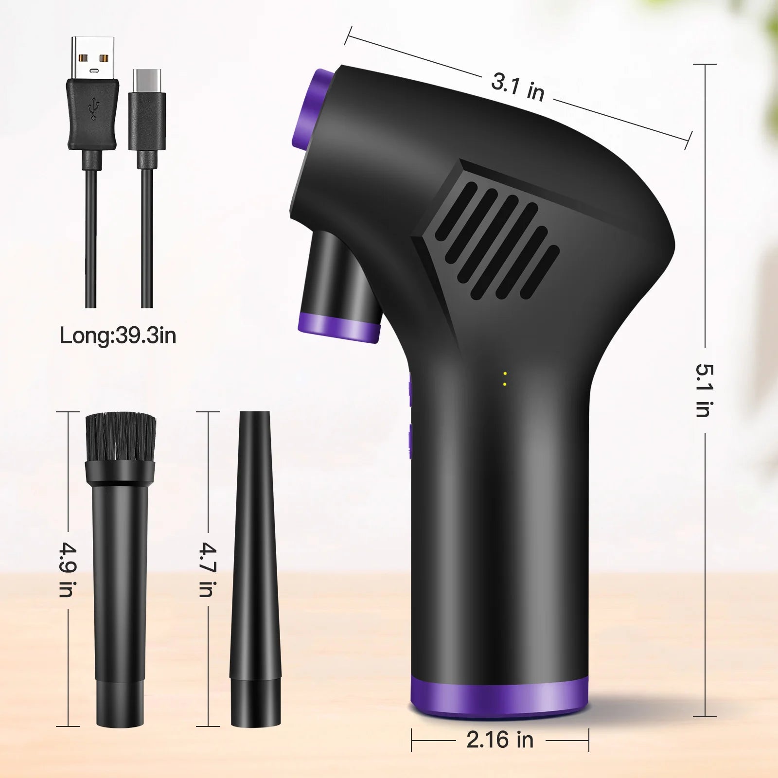 Wireless Air Duster for Computer Cleaning 15000Mah /6000Mah USB-C Air Blower, Handheld Home Duster Cleaner for Laptop Car Clean